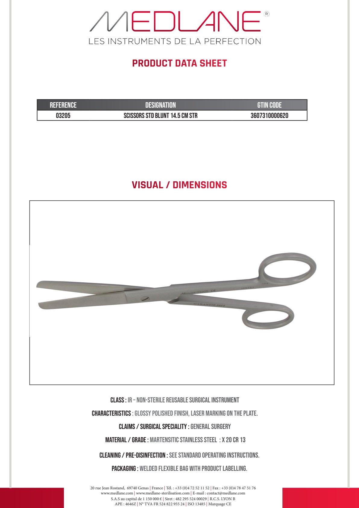 Ciseaux Courants Mousse 145 mm Droit — 03205P