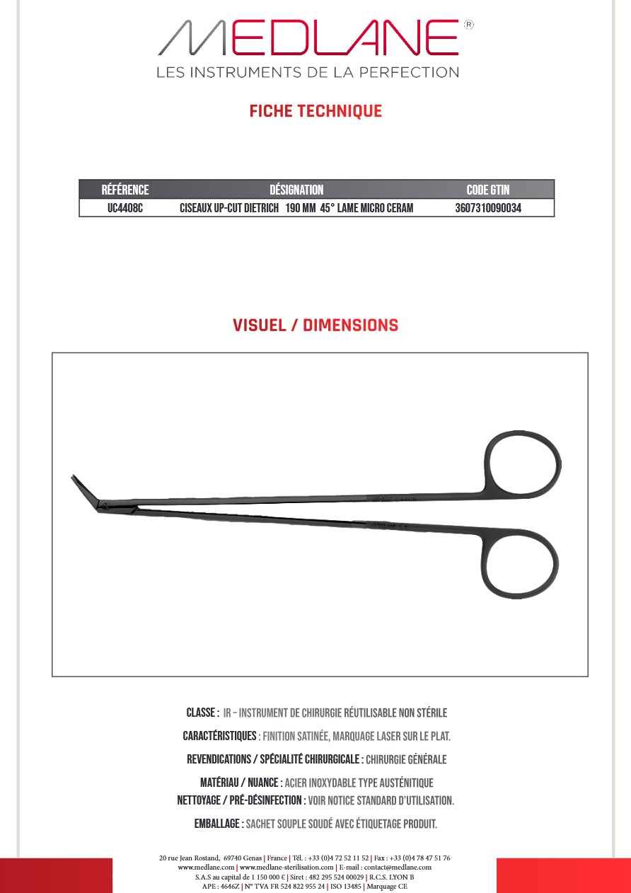 Ciseaux Fils Universel 120 mm Fil Acier Tungstène — REF 04408P