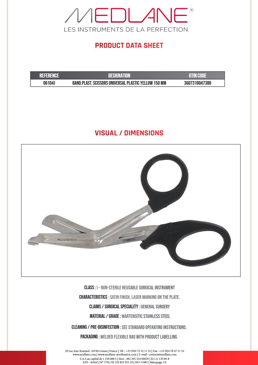 Ciseaux Pansement-platre Universel Plastique 150 mm — REF 06104