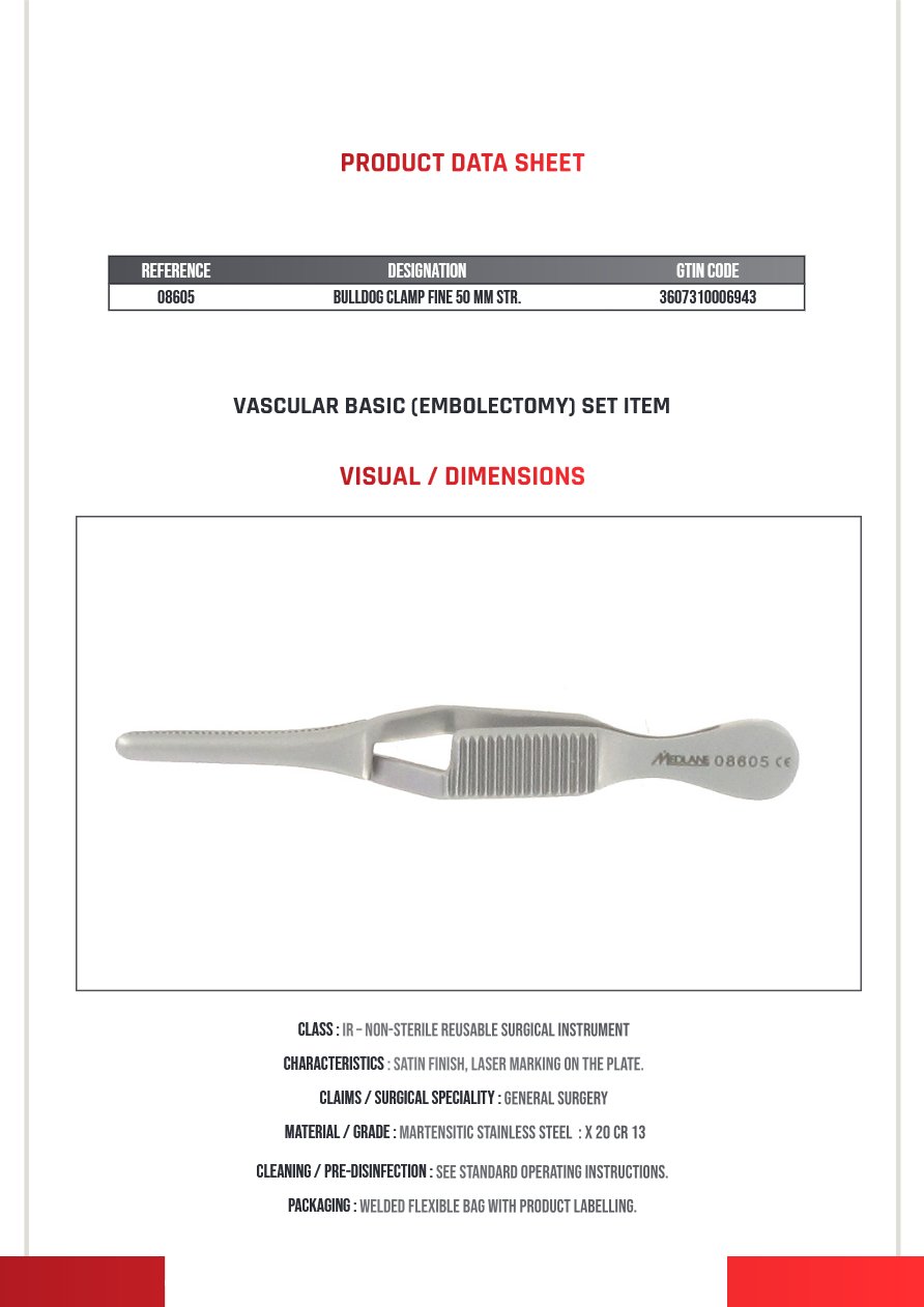 Clamp Bulldog Fin 50 mm Droit — 08605P