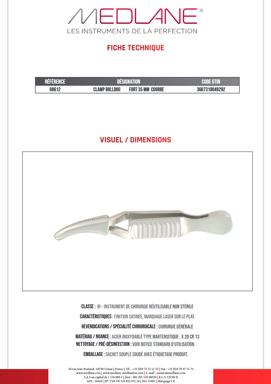 Clamp Bulldog Fort 35 mm Courbe — REF 08612P