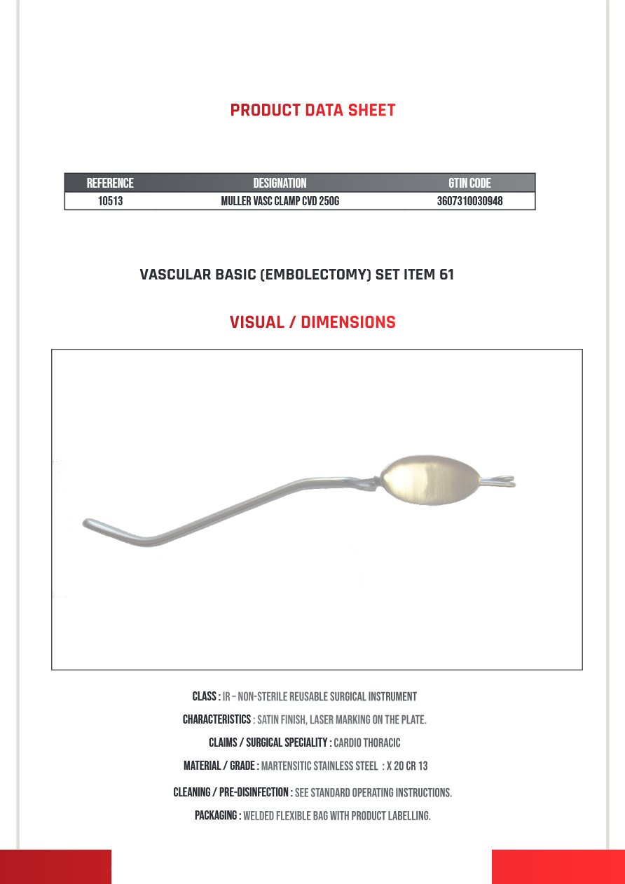 Clamp Vasculaire Muller Courbe 250G — REF 10513