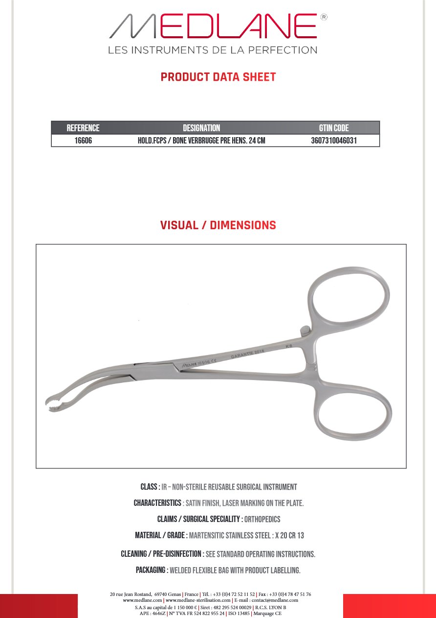 Davier Os Verbrugge Prehensseur 240 mm — REF 16606P