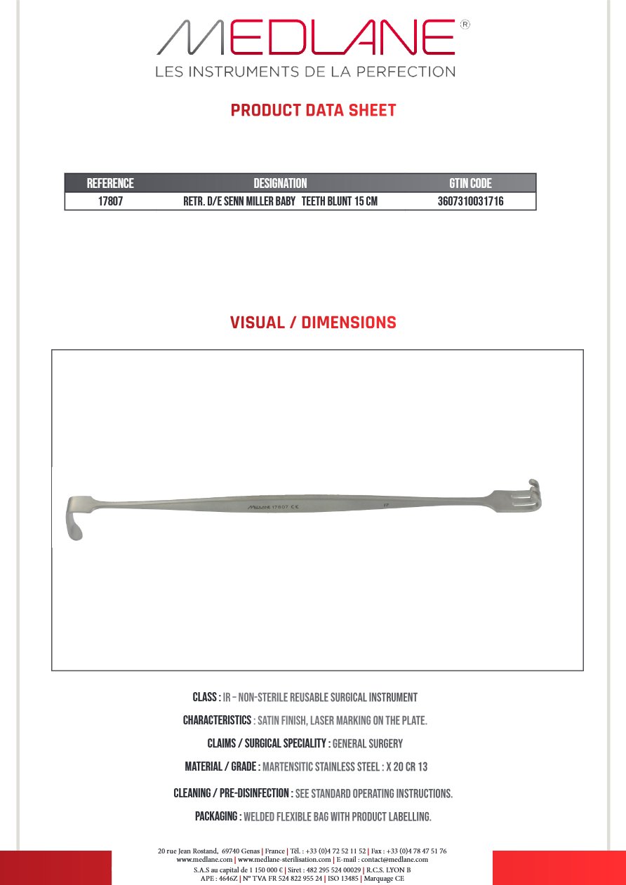 Photo produit MEDLANE : Ecarteur Double Senn Miller Baby Griffes Mousse 150 mm, référence 17807P