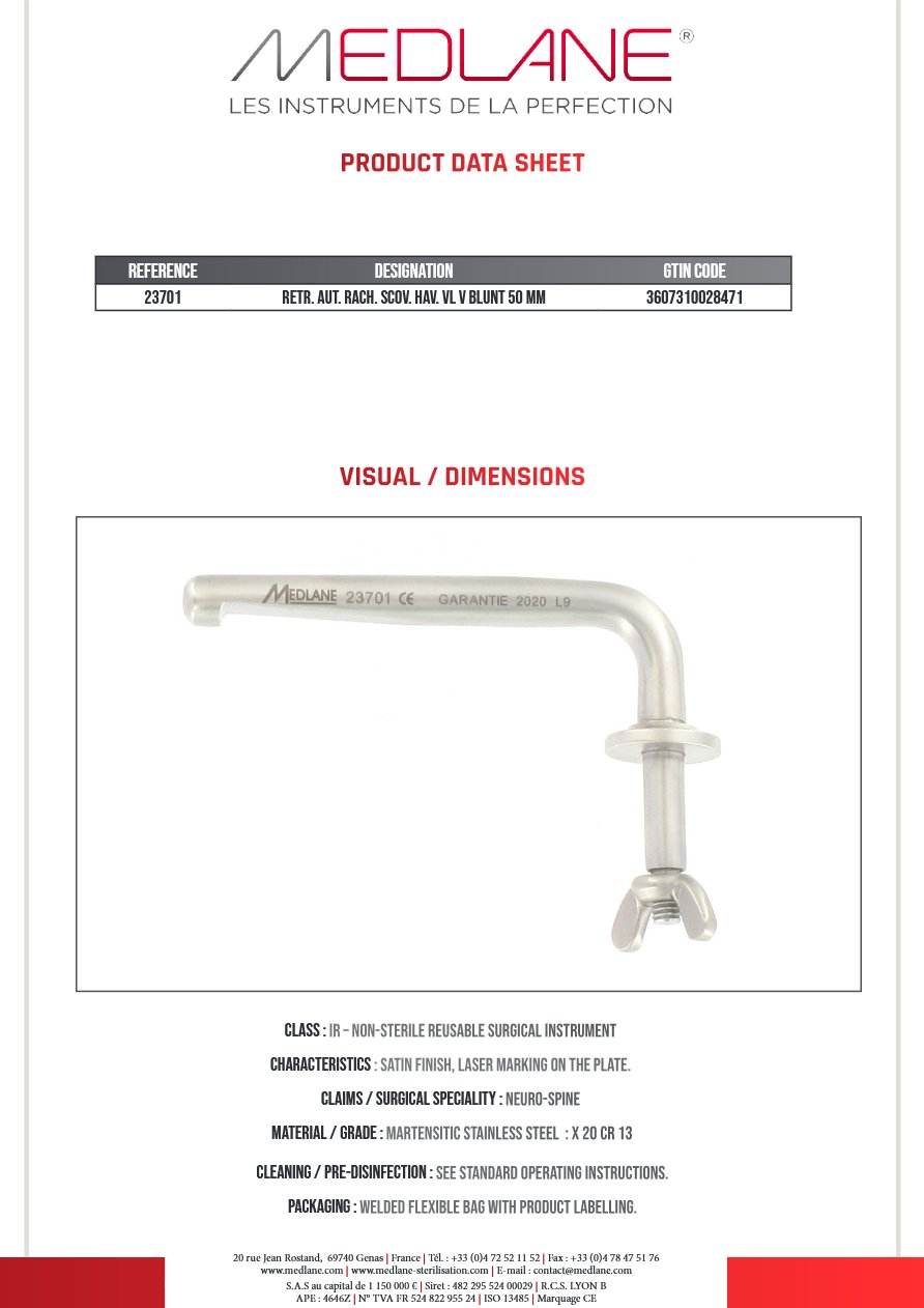 Ecarteur Autostatique rachis Scoville Haverfield Valve Mousse 50 mm — REF 23701