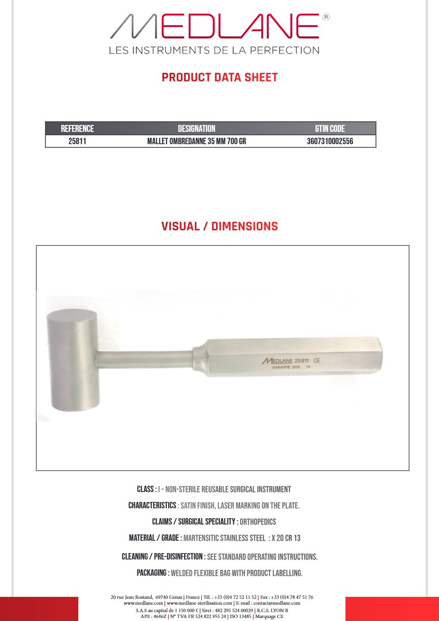 MALLET OMBREDANNE 35 MM 700 Griffes — REF 25811P