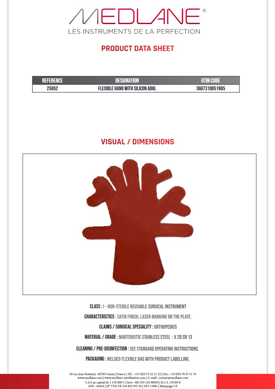 Main Malleable Silicone Adulte — REF 25852