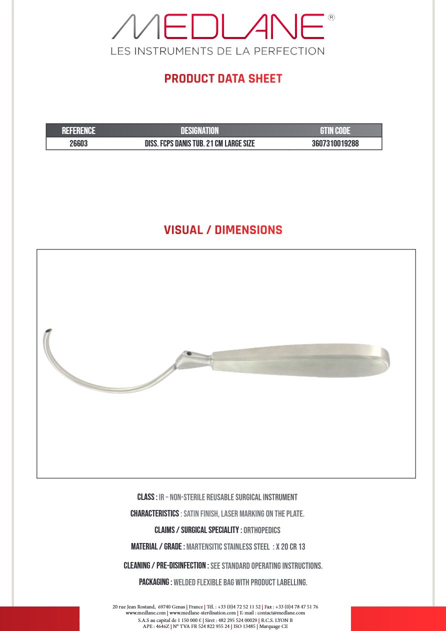Photo produit MEDLANE : Passe Fils Danis Tubulaire sur Manche 210 mm Grand Modele, référence 26603P