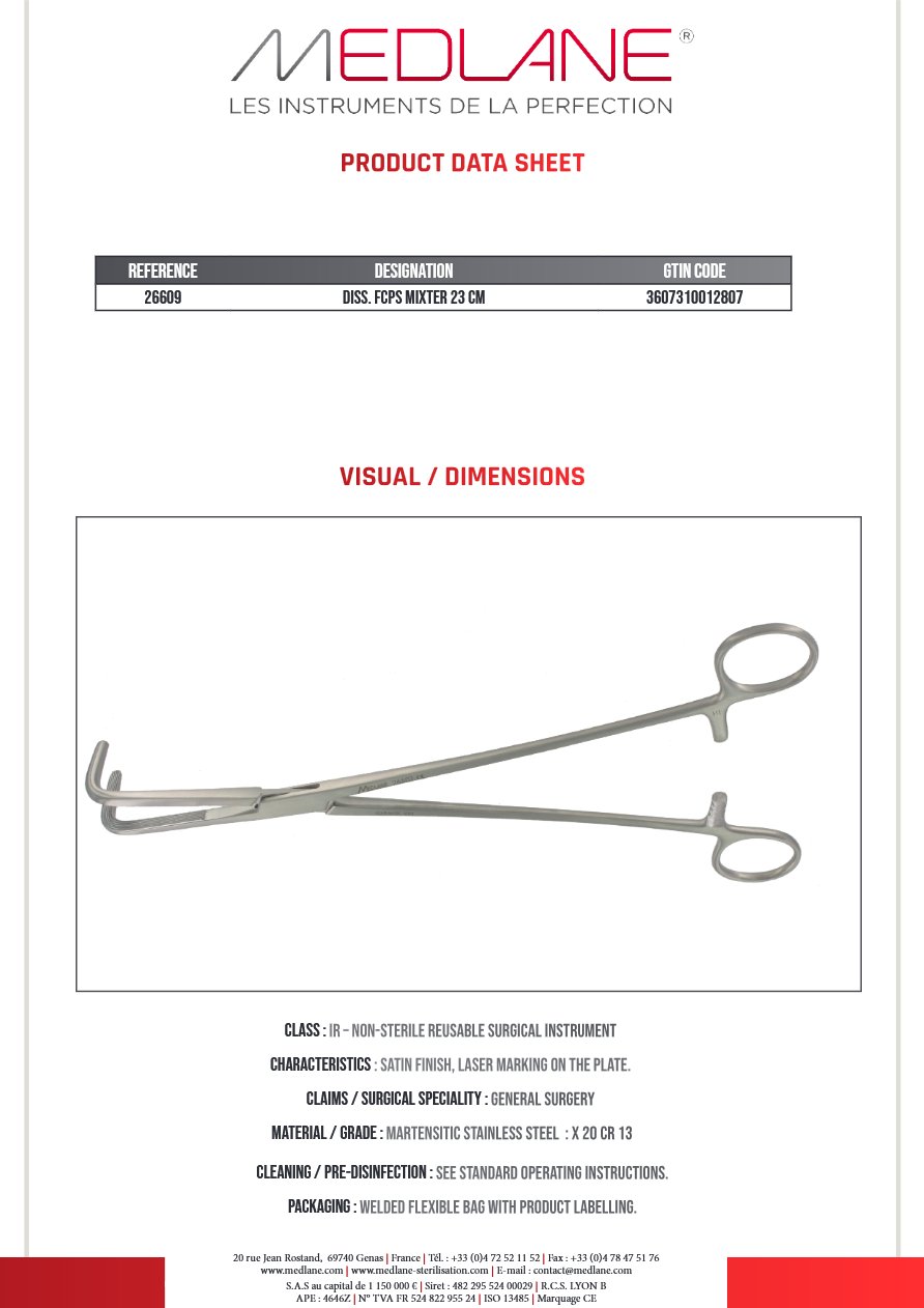 Photo produit MEDLANE : Passe Fils Mixter 230 mm, référence 26609
