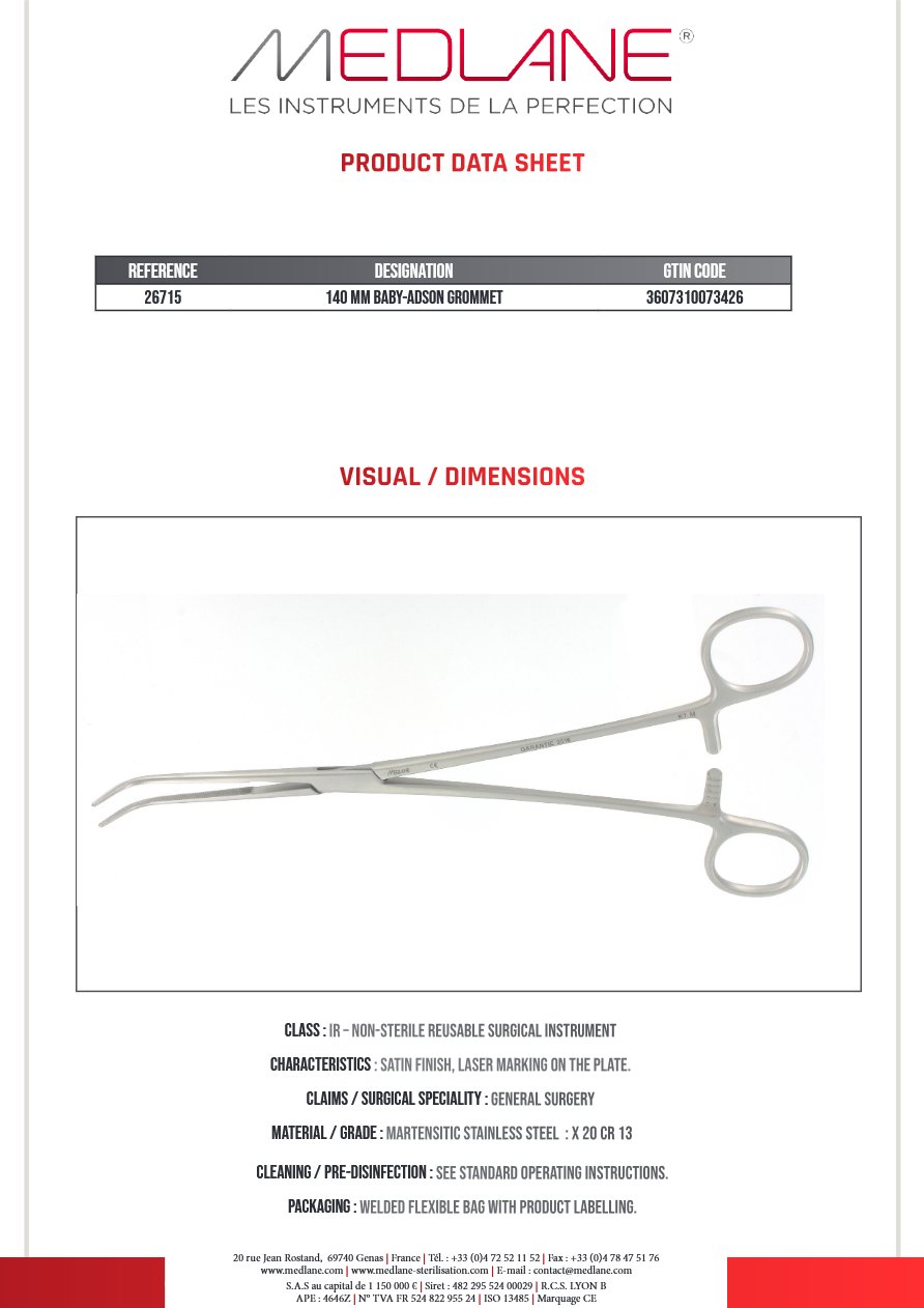 PASSE FILS 140 MM BABY-ADSON GROMMET — REF 26715