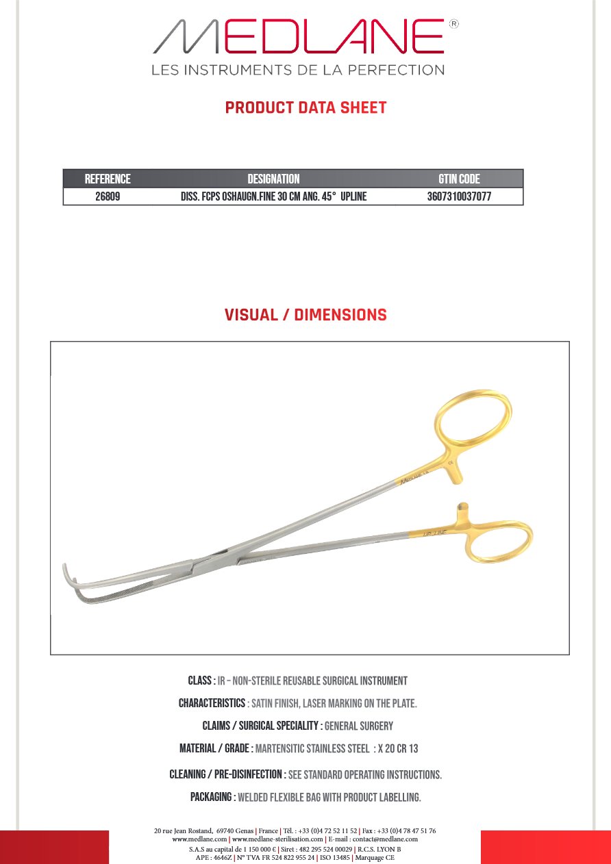Passe Fils O'Shaugnessy fin 300 mm Coudé 45° Upline — REF 26809P
