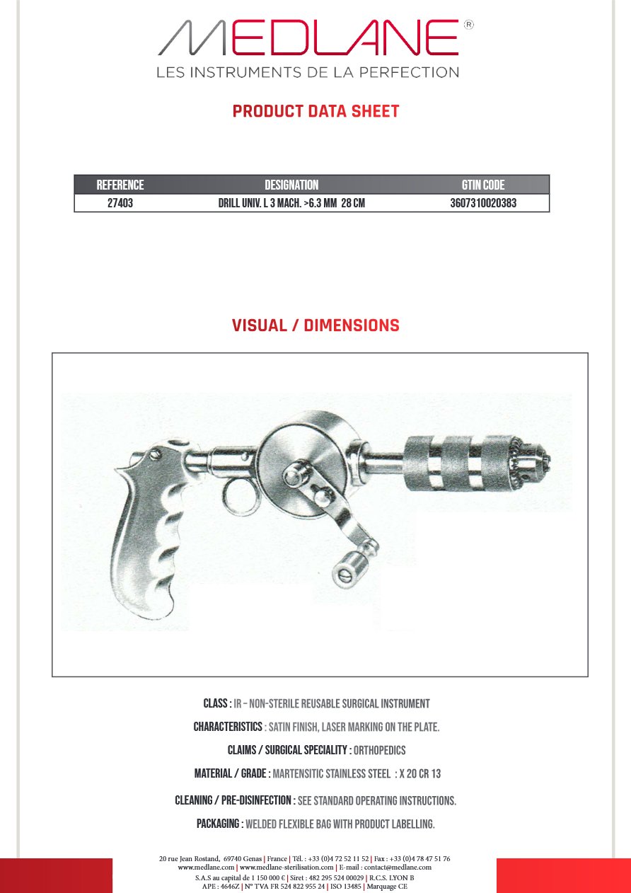 Perforateur Universel 3 Mach. >6.3 mm 280 mm — REF 27403