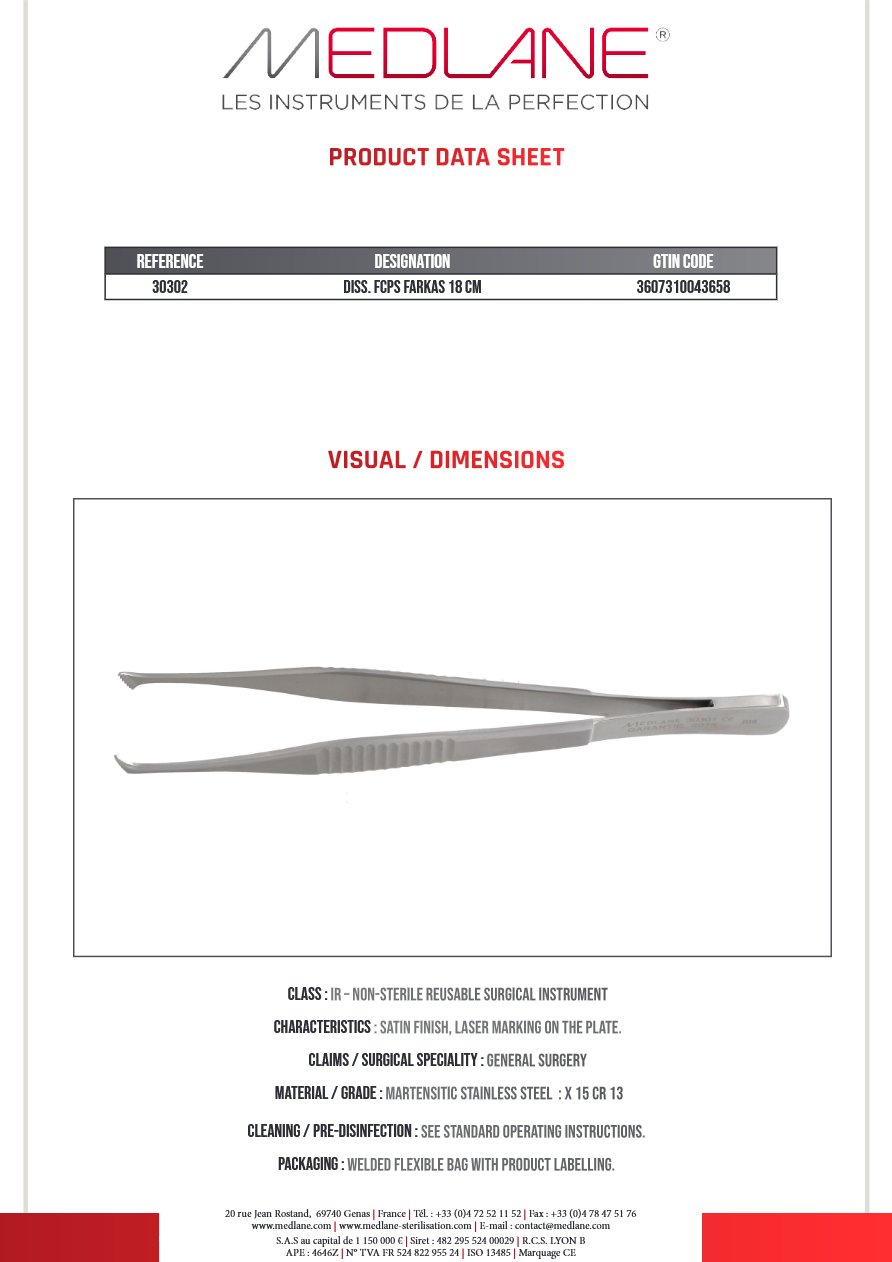 Pince Diss. Farkas 180 mm — REF 30302P