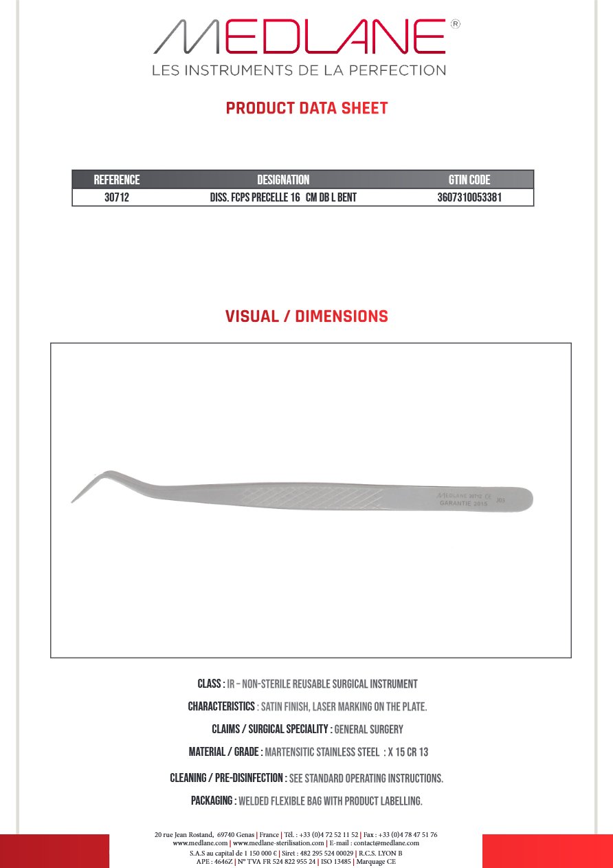 Pince Diss. Precelle 160 mm Contre Coud. — REF 30712P