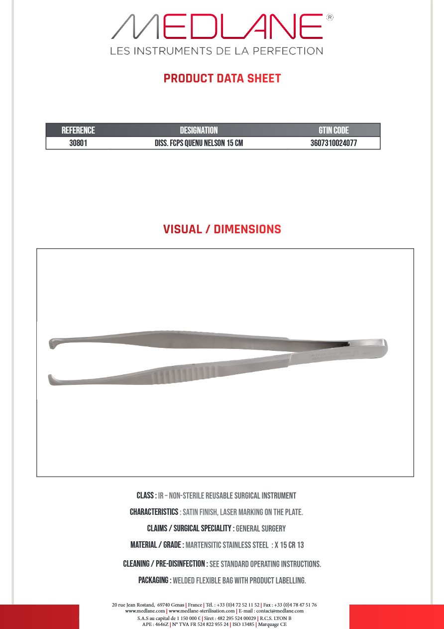 Pince Diss. Quenu Nelson 150 mm — REF 30801P