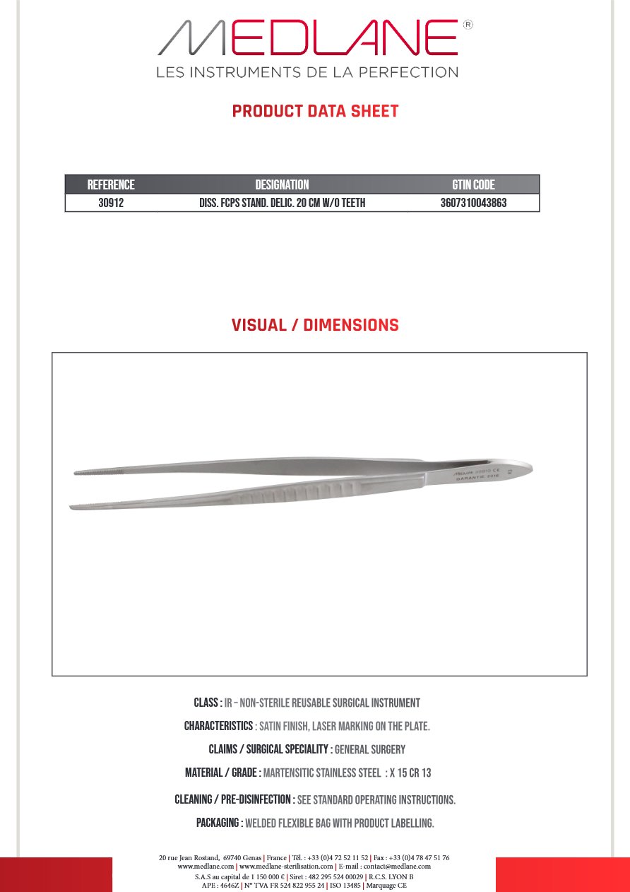 Pince Diss. Stand Delic 200 mm Ss Gr — REF 30912P