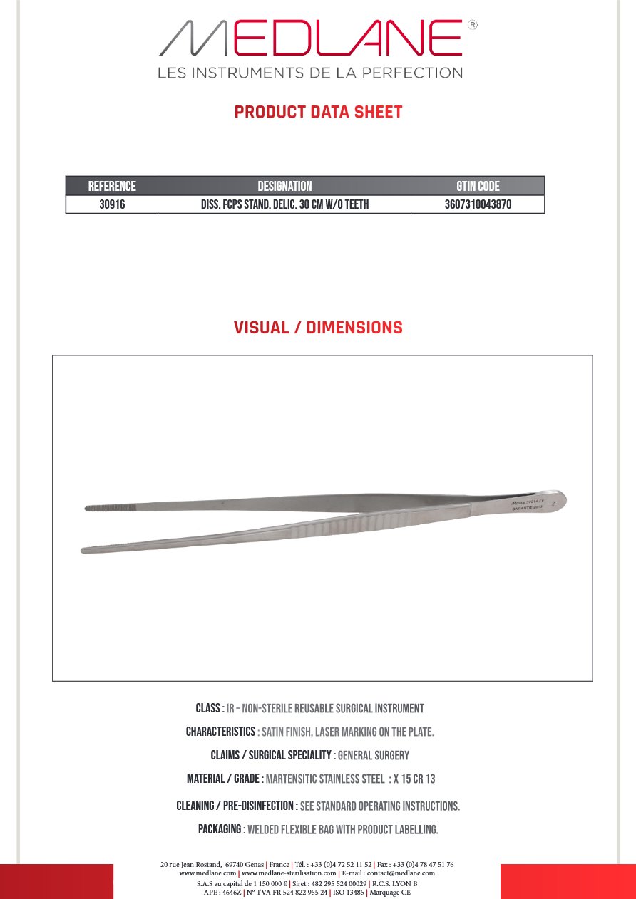 Pince Diss. Stand Delic 300 mm Ss Gr — REF 30916P
