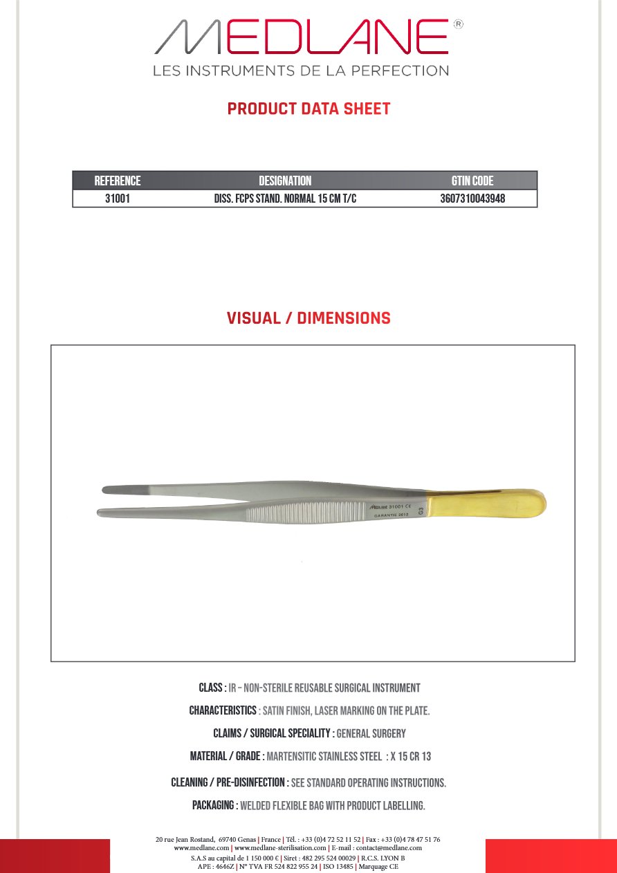 Pince Diss. Stand Norma 150 mm Tungst — REF 31001P