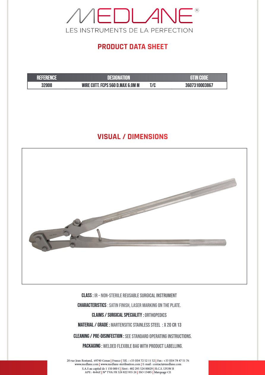Pince Fils Coupe 560 T/c D.max 6,0 mm — REF 32008