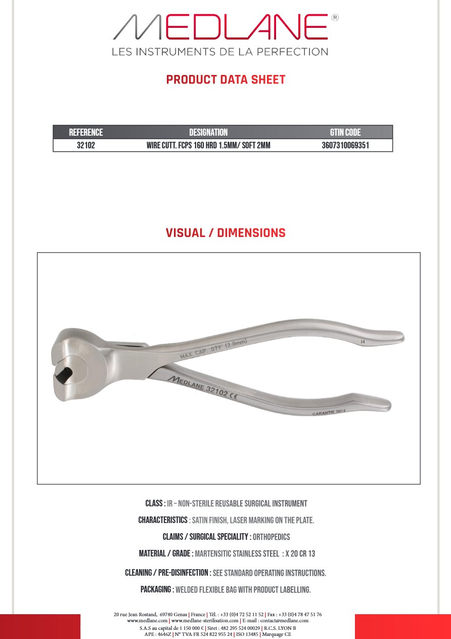 Pince Fils Coupe 160 D.max 2,0 mm — REF 32102
