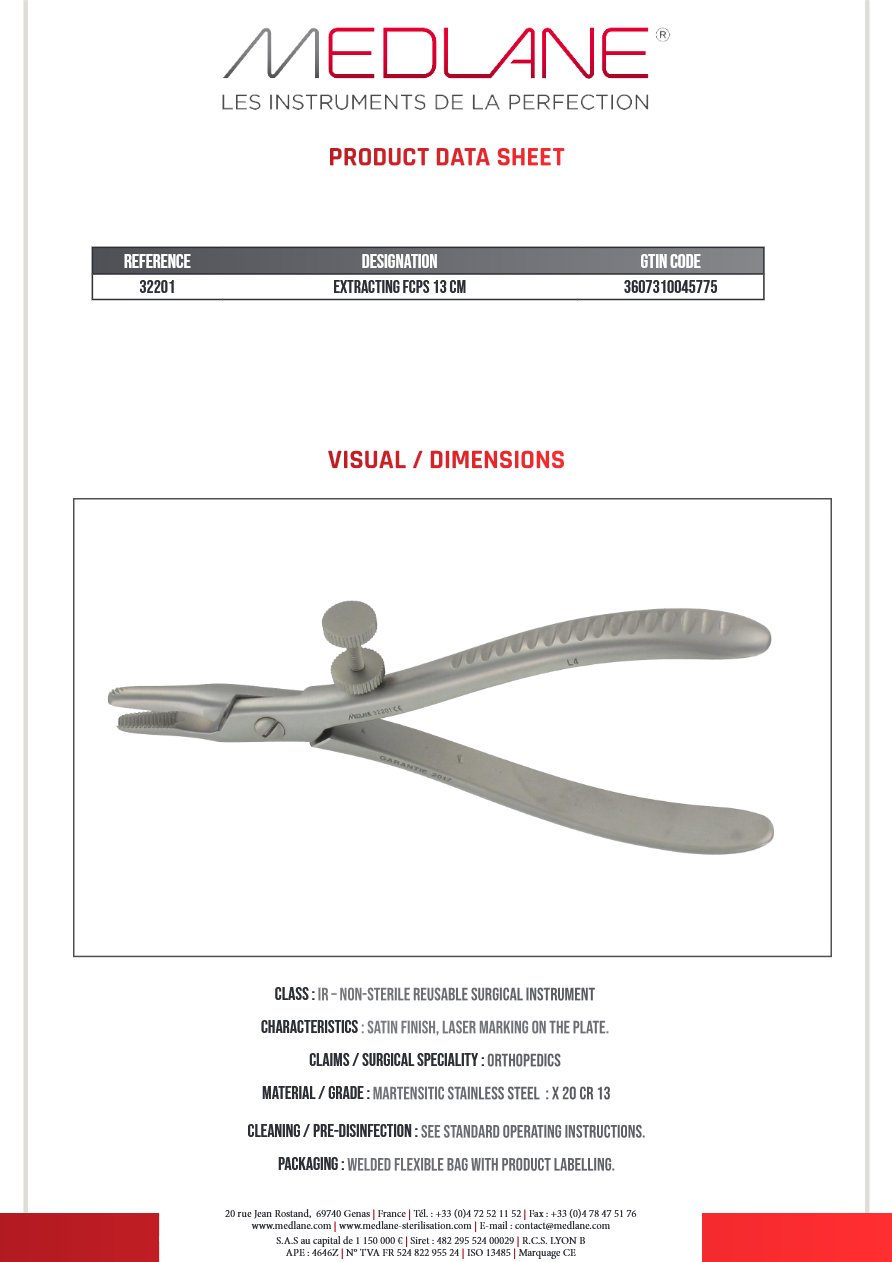 Pince Fils Extraction 130 mm — REF 32201P