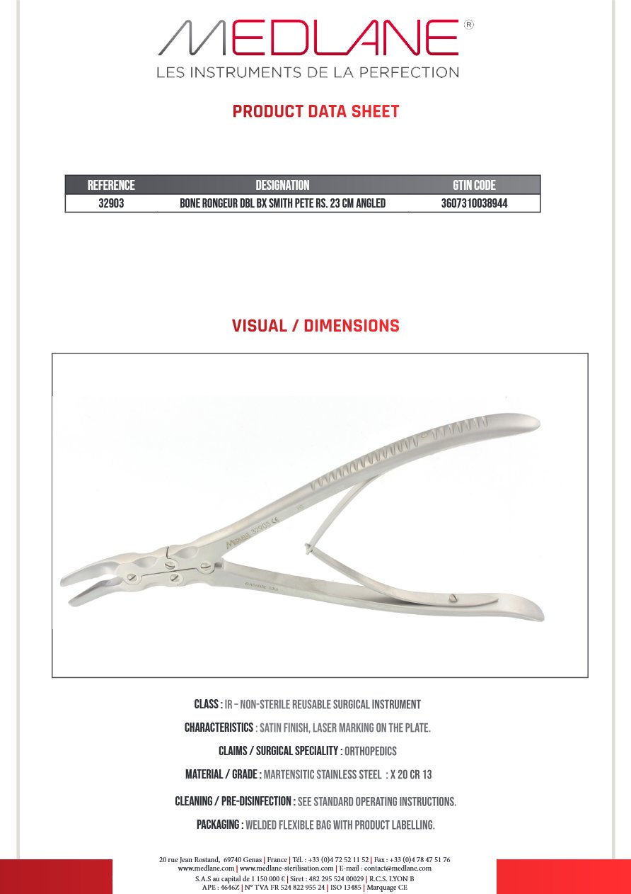 Pince Gouge Dbl Art. Smith Petersen 230 mm Ang — REF 32903P