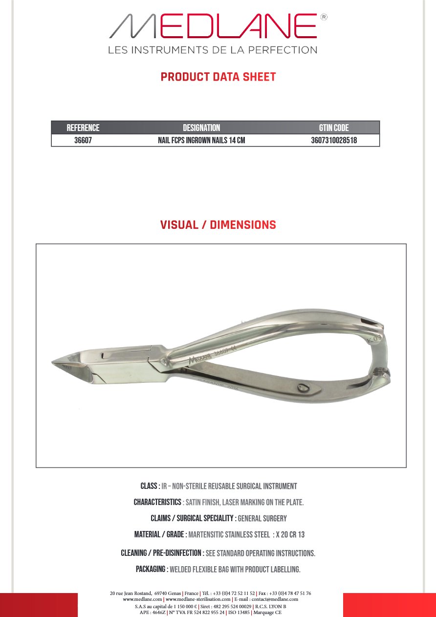 Pince Ongles Ongles Incarn 130 mm Inox — REF 36607P
