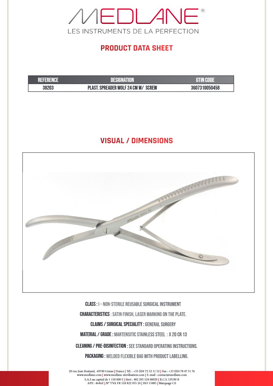 Pince Platre Wolf 240 mm a Vis — REF 38203P