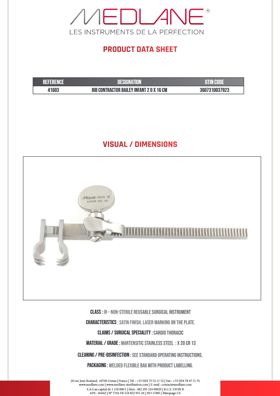 Rapprocheur Costal Bailey Enfant 20 X 160 mm — 41603P