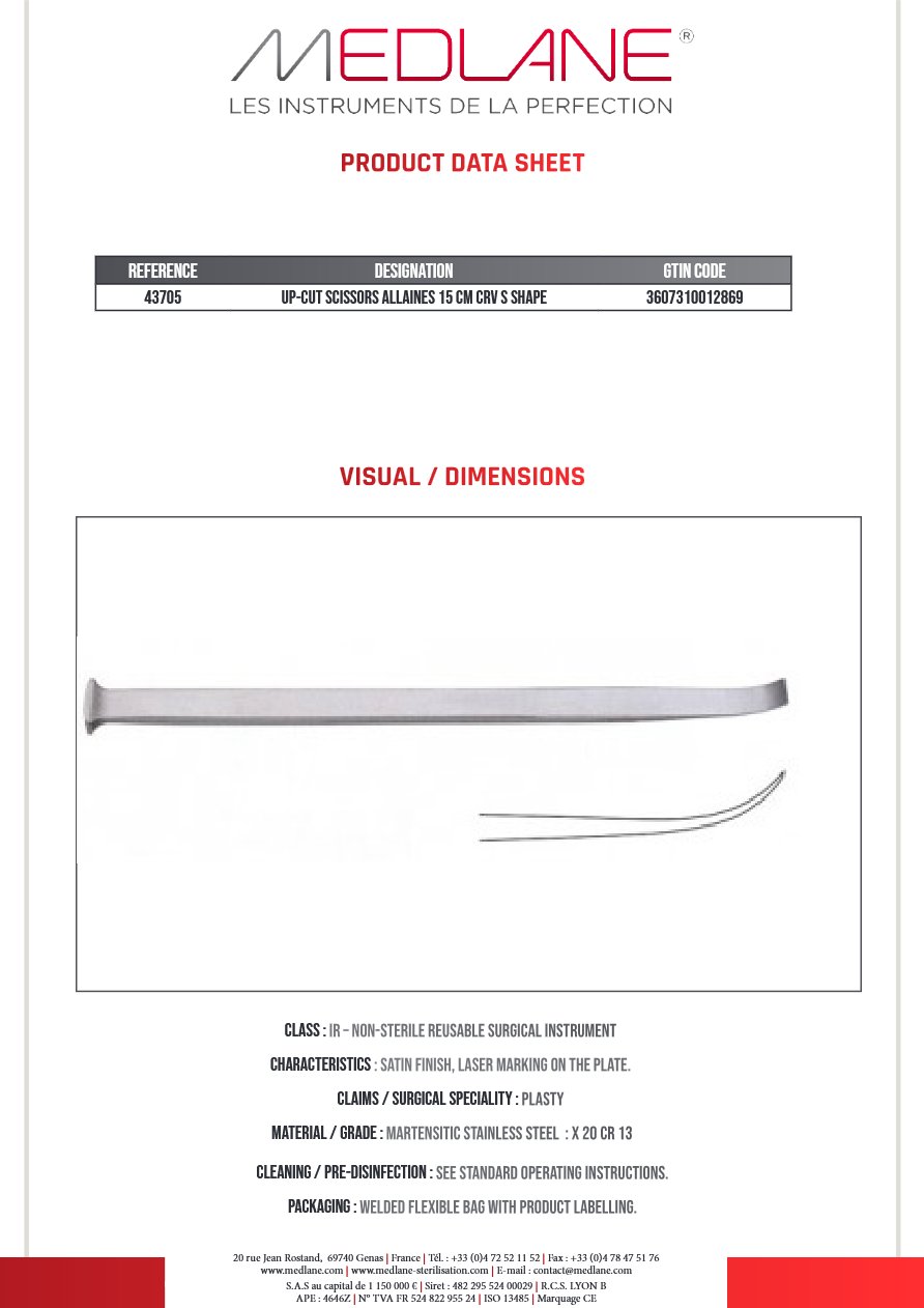 RUGINE MAXILLO OBWEGESER COURBE 8 X 235 MM — REF 43705