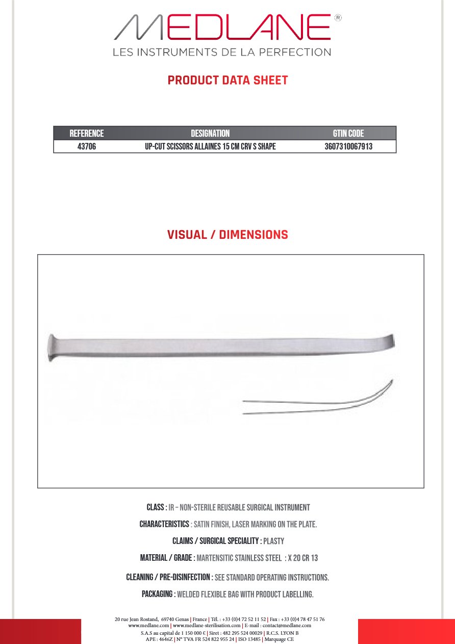 RUGINE MAXILLO OBWEGESER COURBE 11 X 235 MM — REF 43706