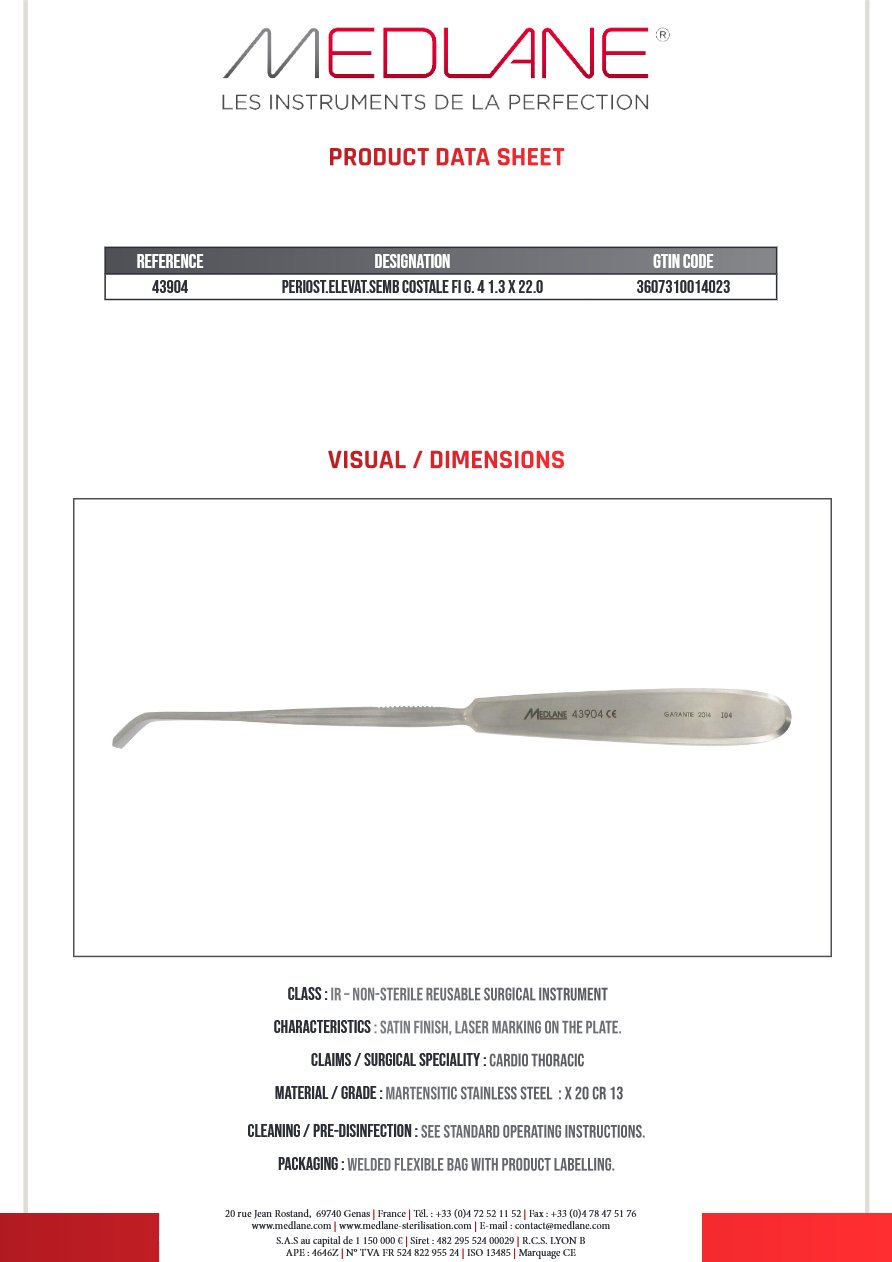 Rugine Semb Costale Figure 4 13 X 220 mm — REF 43904