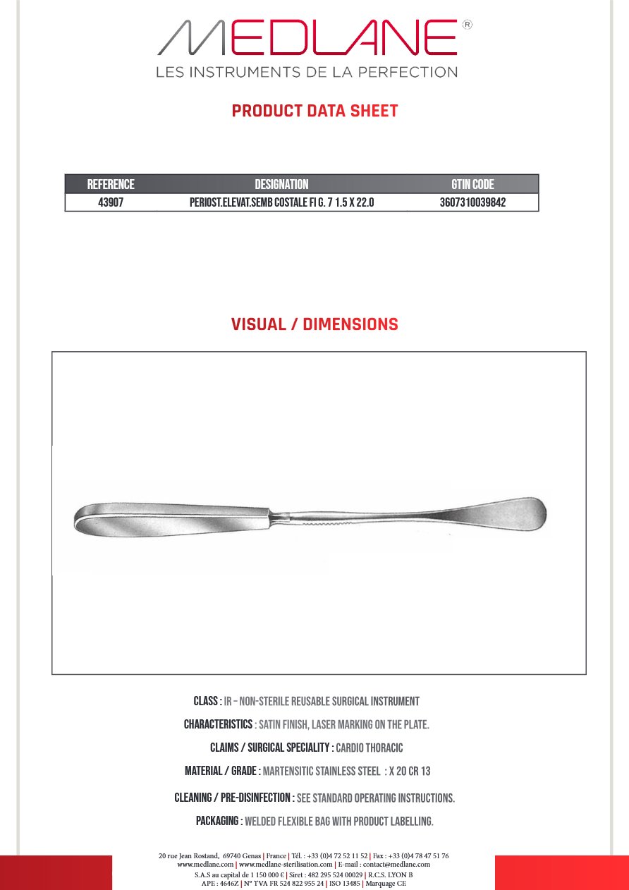 Rugine Semb Costale Figure 7 15 X 220 mm — REF 43907
