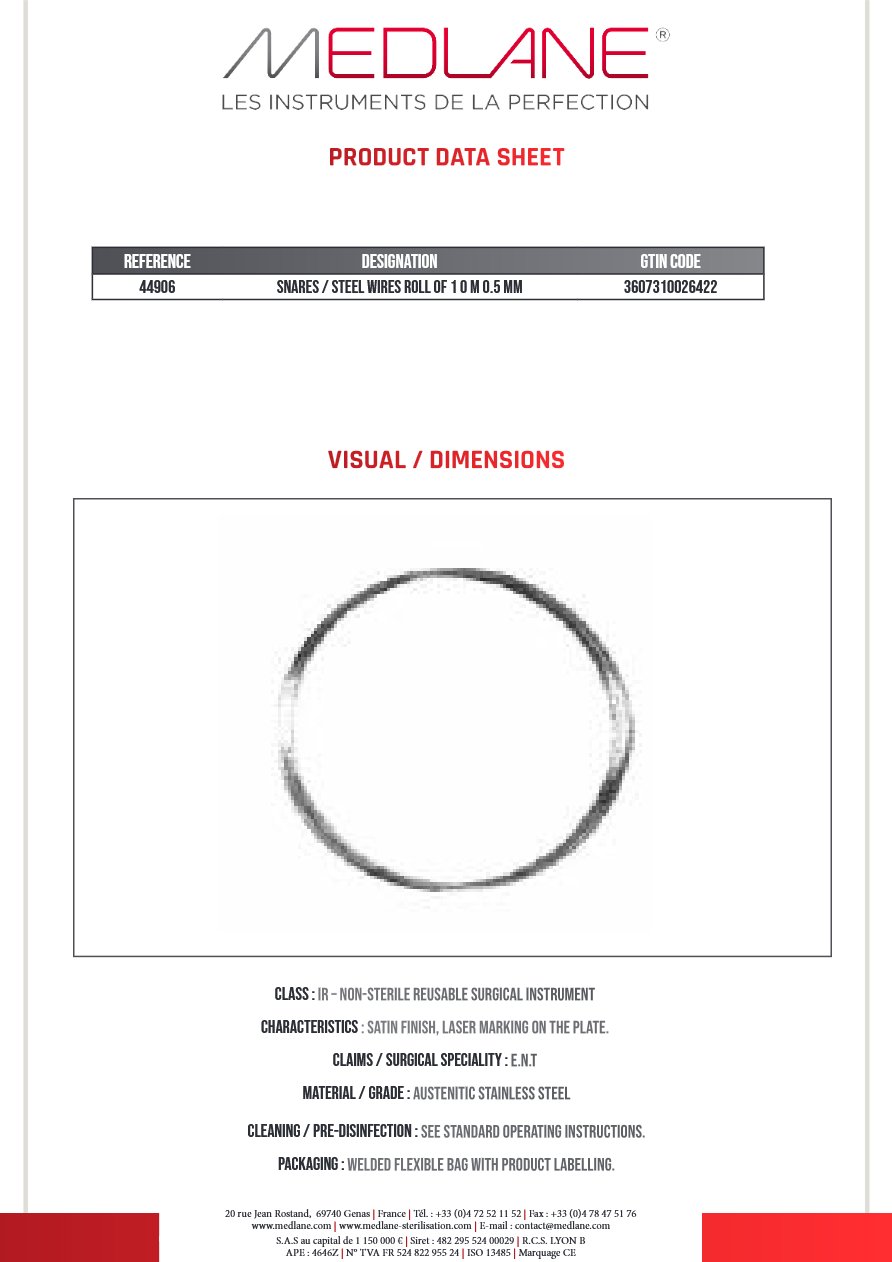 Serre Noeuds Fils Acier Roulement 10 M 0.5 mm — REF 44906
