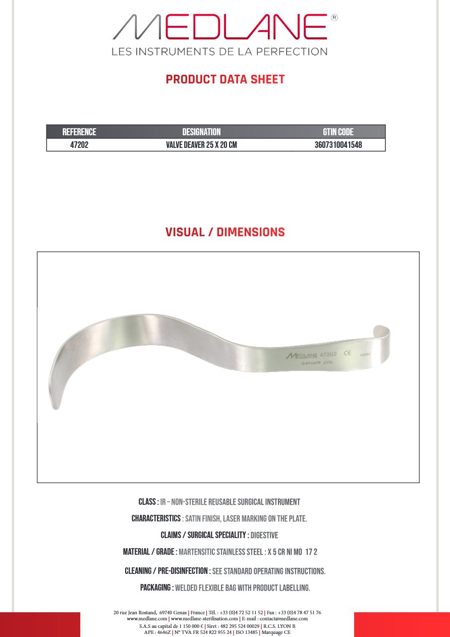 Valve Deaver 25 X 200 mm — REF 47202