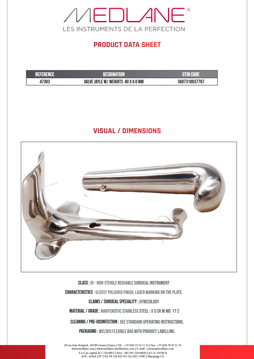 Valve Jayle a Poids 40 X 60 mm — 47303