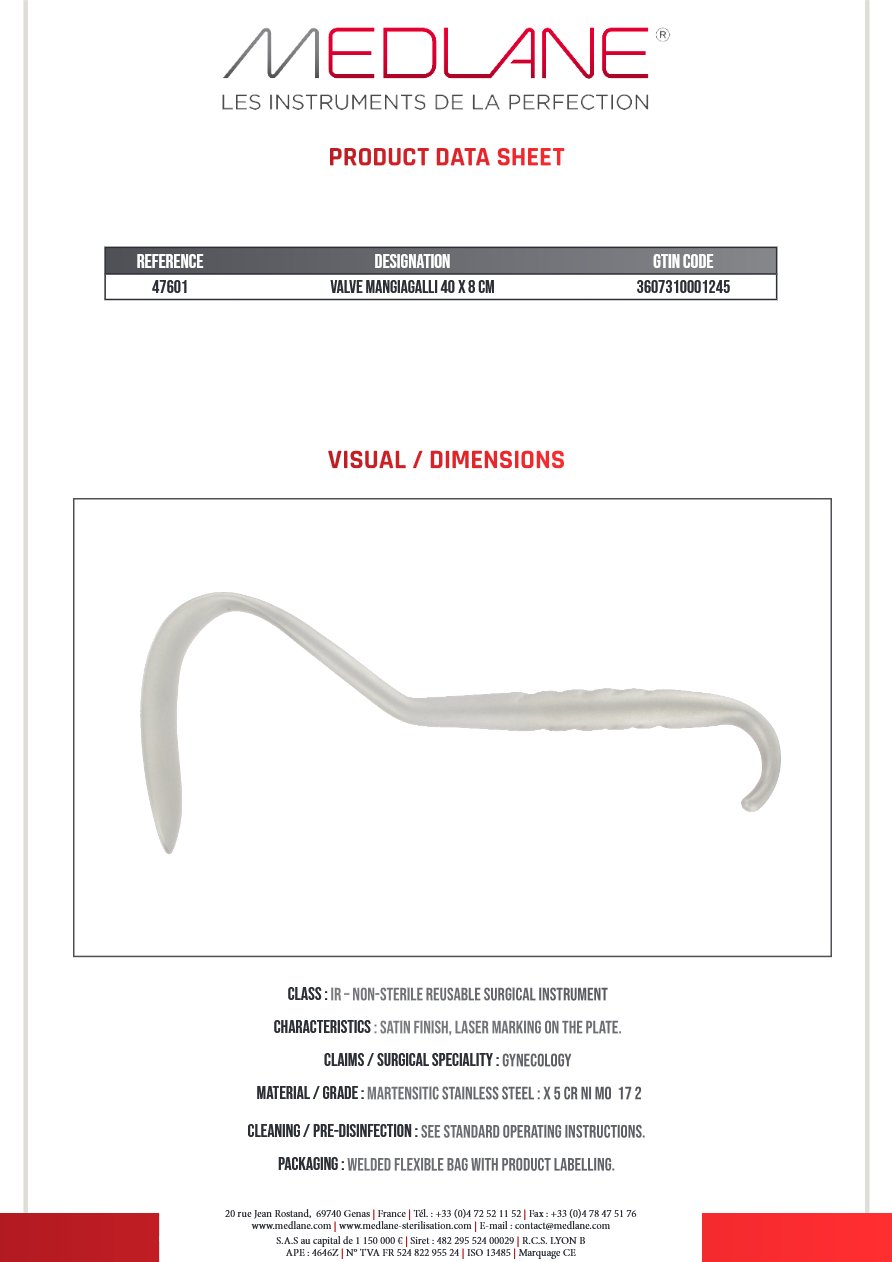 Valve Mangiagalli 40 X 80 mm — 47601P