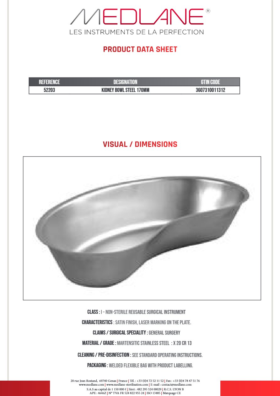 Haricot Inox 170 mm — REF 52203