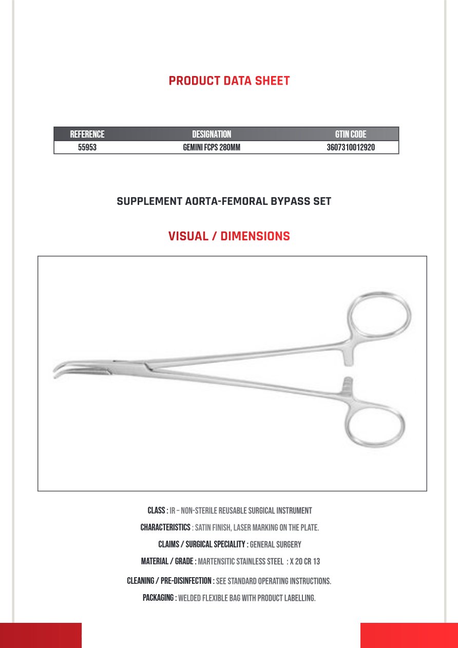 Photo produit MEDLANE : Passe Fils Gemini 280MM, référence 55953