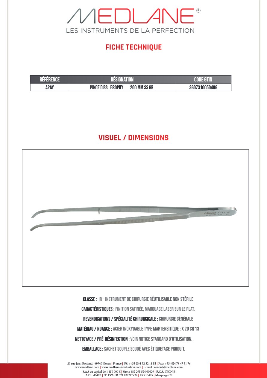Pince Diss. Brophy 200 mm Ss Gr. — REF A2AY