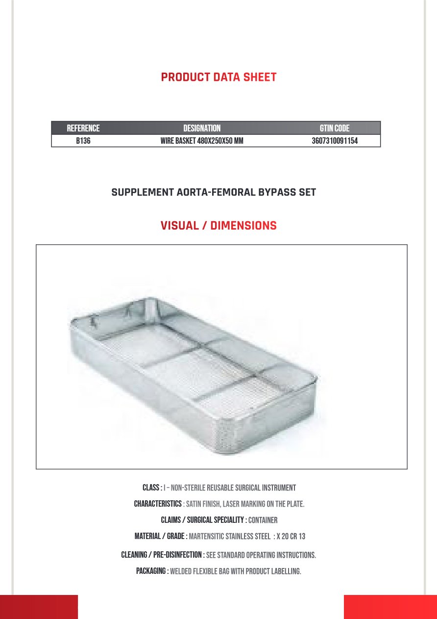 Panier Grillage 480X250X50MM Gamme H — REF B136