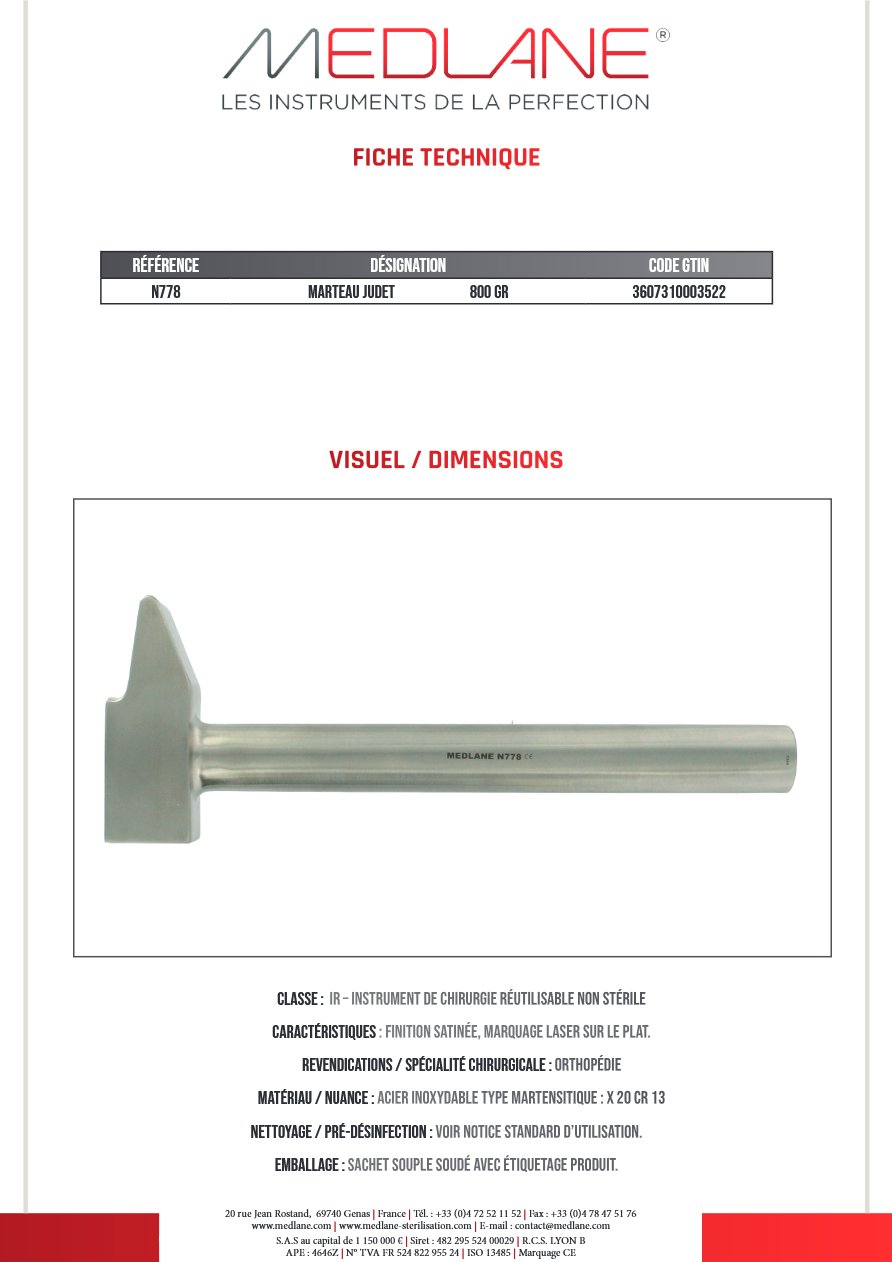Marteau Judet 800 Griffes — REF N778