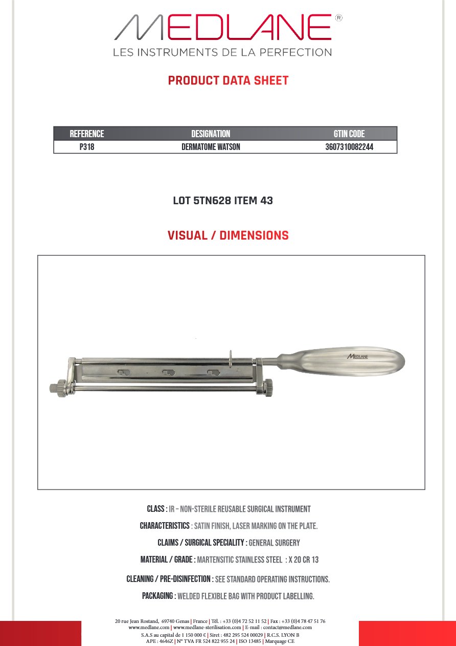 Dermatome Watson — P318