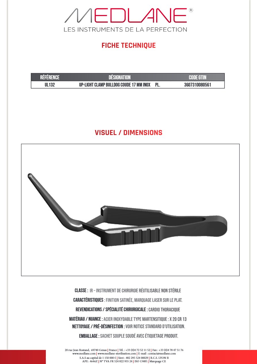 Up-light Clamp Bulldog Coude 17 mm Inox Pl. — REF UL132