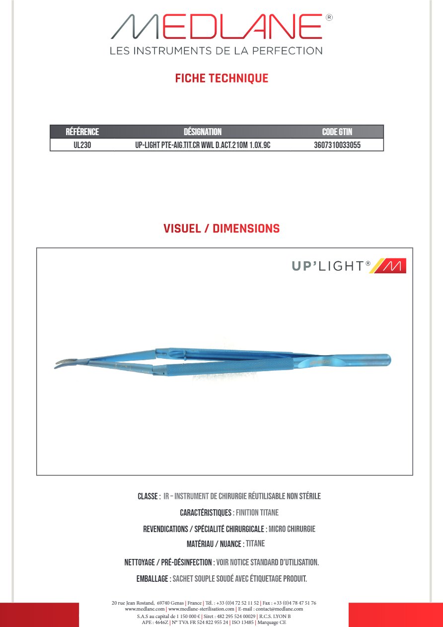 Up-light Pointe-Aiguille titane cr Wwl D. act.210m 1.0X.9C — REF UL230