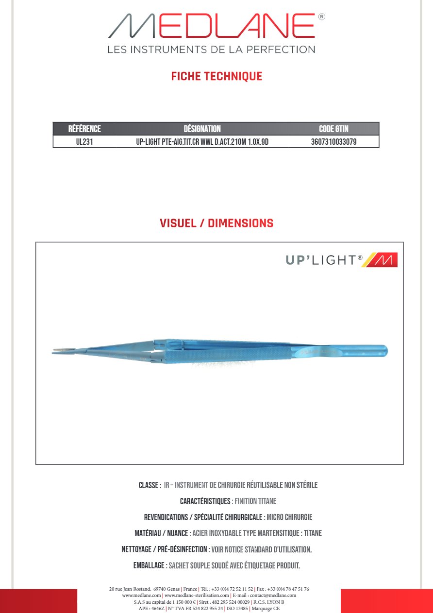 Up-light Pointe-Aiguille titane cr Wwl D. act.210m 1.0X.9D — REF UL231