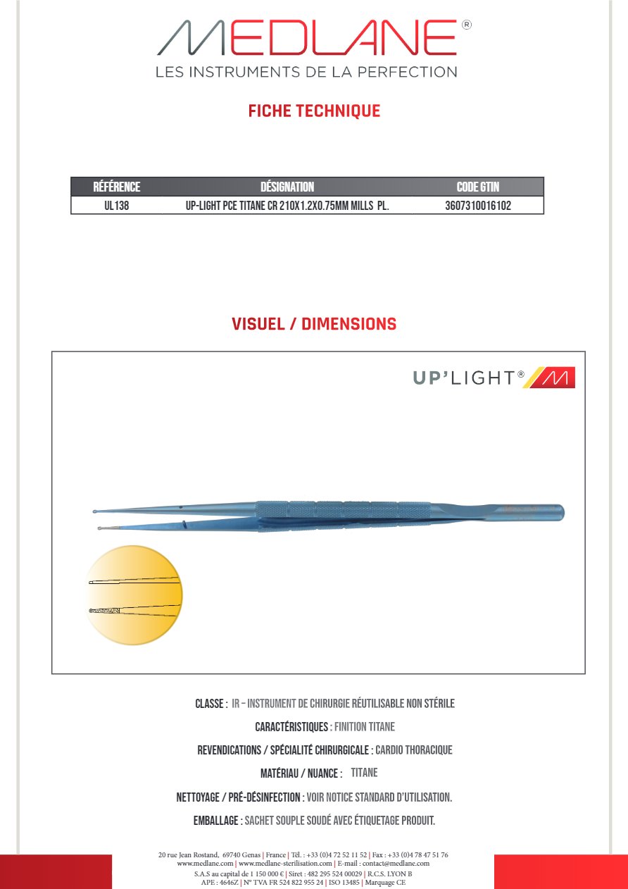 Up-light Ciseaux Cr 180 mm Courbe Mousse — REF UL318