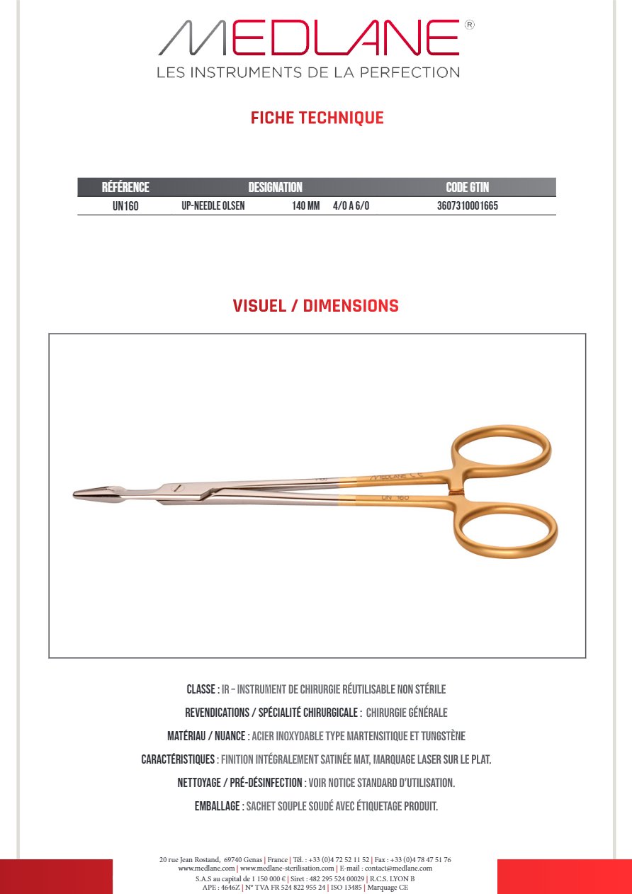 Up-needle Olsen 140 mm 4/0 a 6/0 — REF UN160