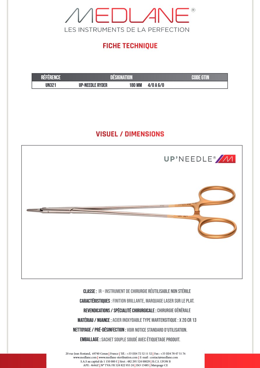 Up-needle Ryder 180 mm 4/0 a 6/0 — REF UN321
