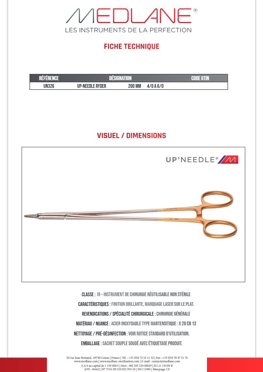 Up-needle Ryder 200 mm 4/0 a 6/0 — REF UN326